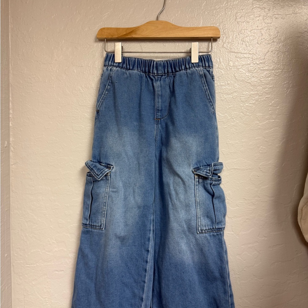 $18 ADD ON cotton on kids denim cargo jeans 7Y‎ Zara Levi's Janie and Jack